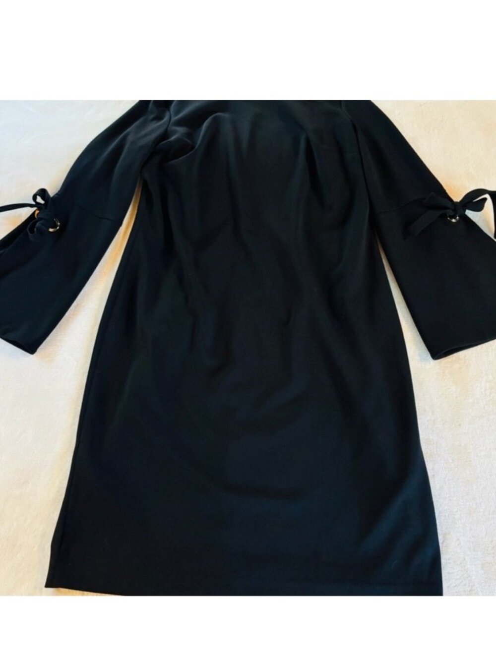 Calvin Klein Black Bell Sleeve Cold Shoulder Dress